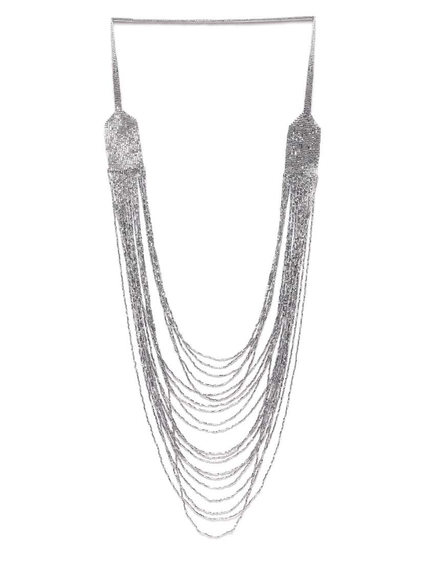 silver metal necklace - 18199109 - Zoom Image - 0