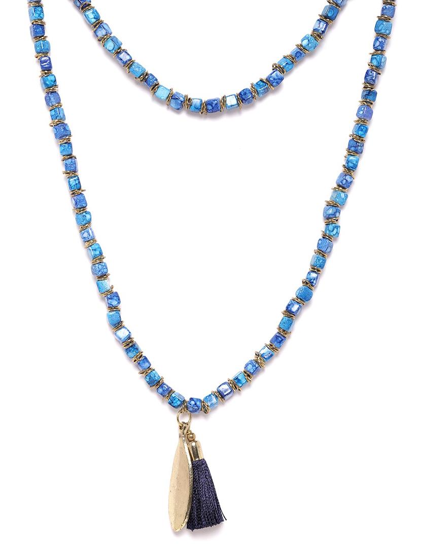 blue metal necklace - 18199112 - Standard Image - 1