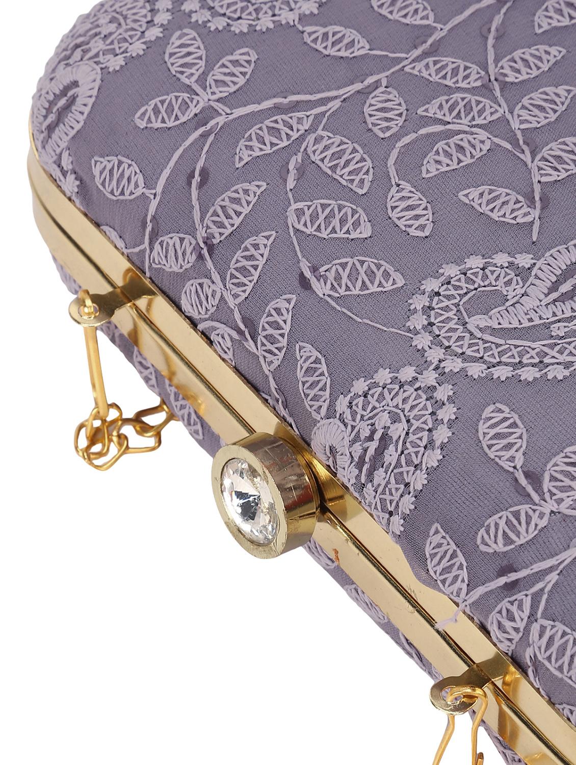 grey cotton box clutch - 18199423 - Standard Image - 4
