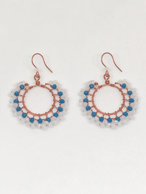 blue copper drop earring - 18199910 - Standard Image - 0
