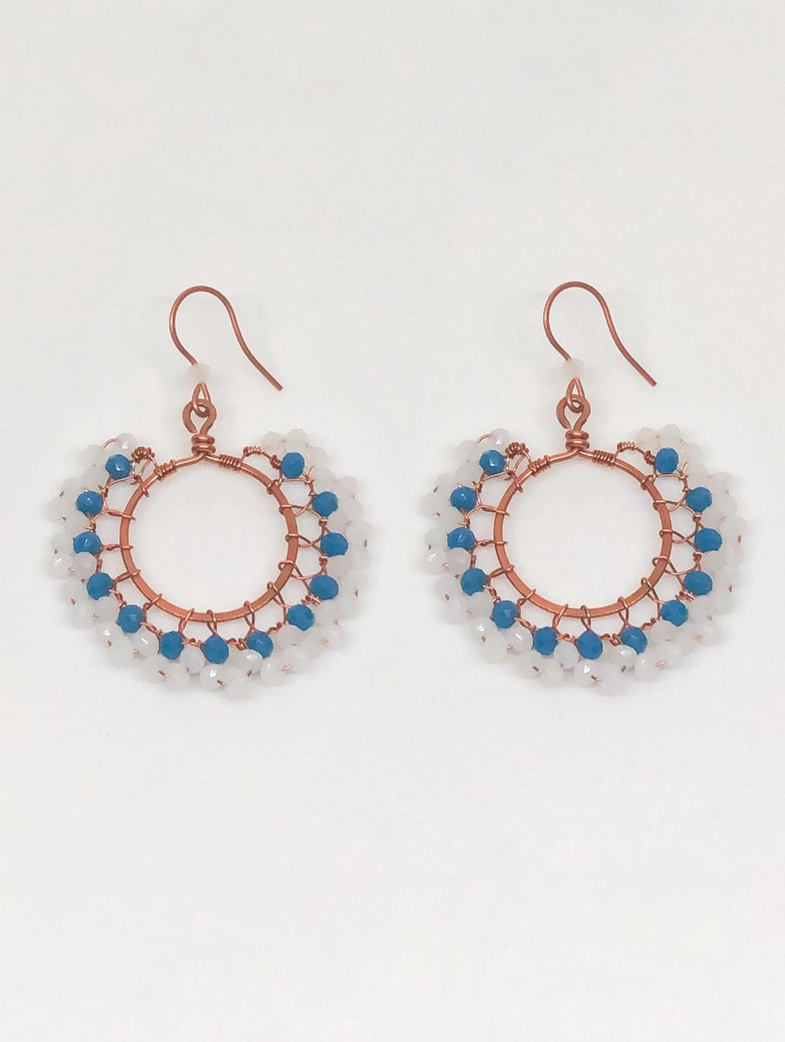 blue copper drop earring - 18199910 - Zoom Image - 0
