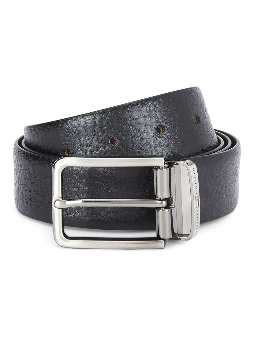 black  tan leather belt