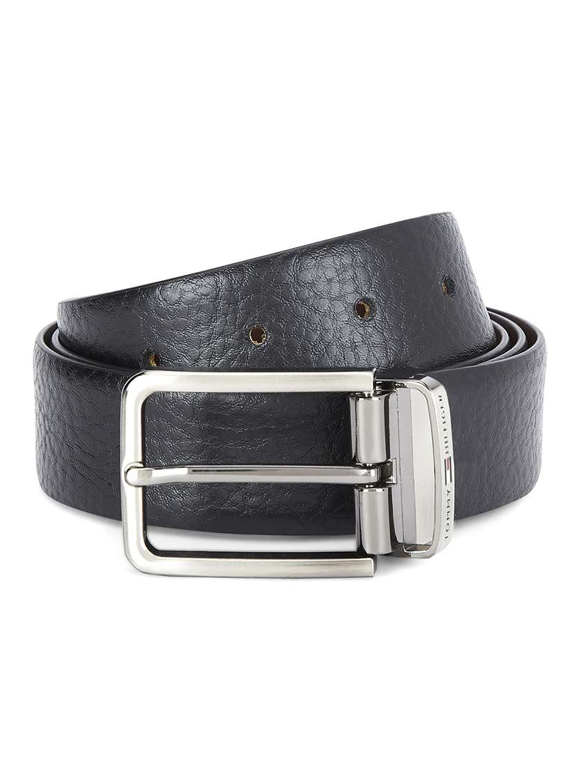 black  tan leather belt