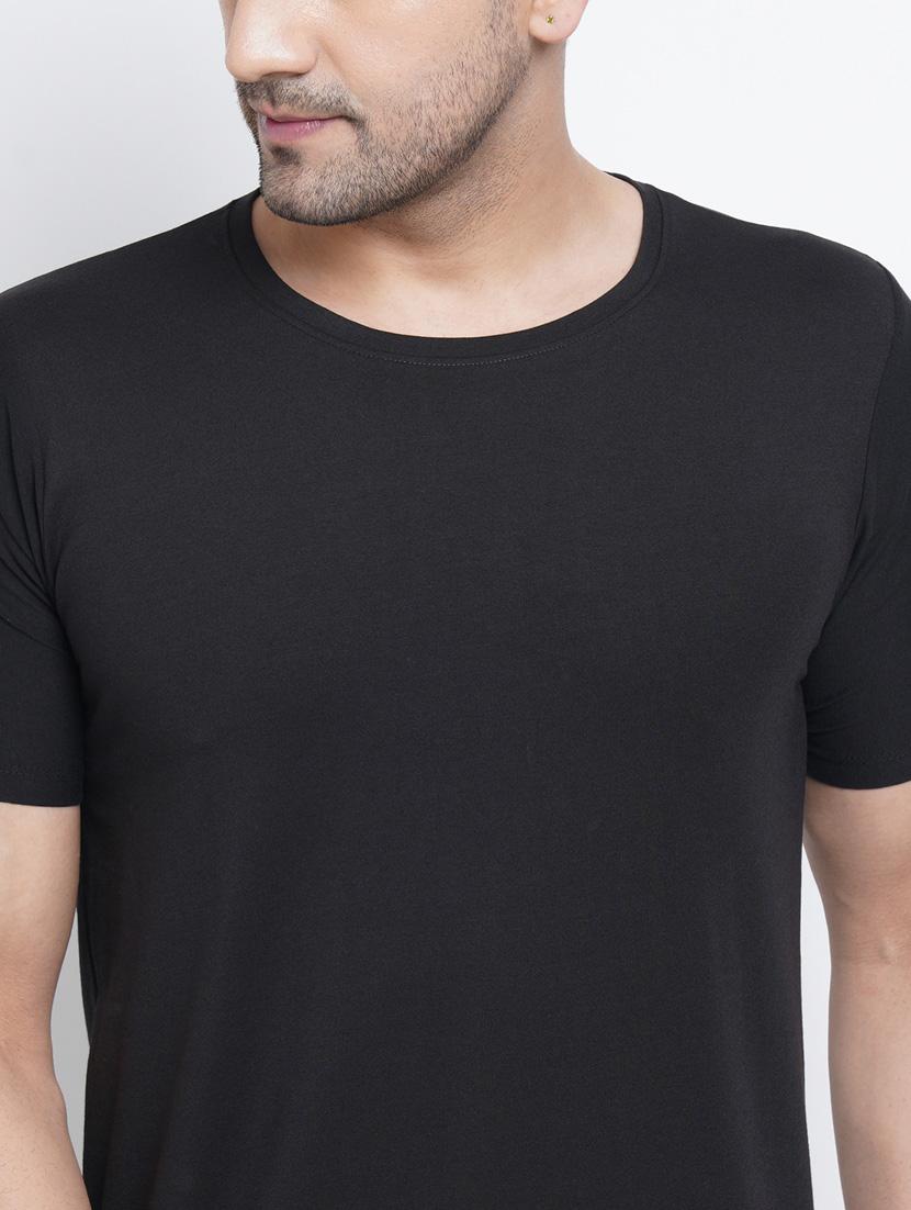 black solid t-shirt - 18200909 - Standard Image - 4
