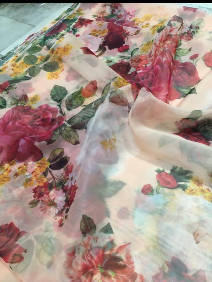 organza fabric for sarees 5.50 mtr - 18200945 - Standard Image - 1