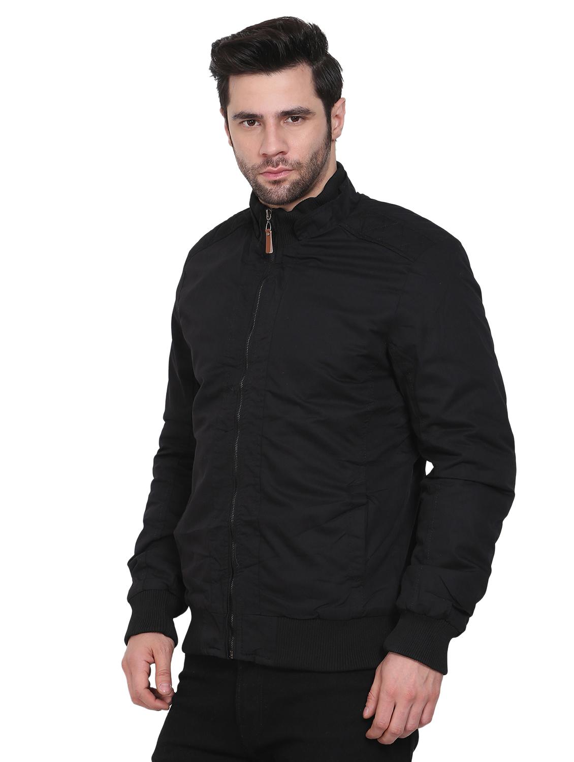 black solid bomber jacket - 18201245 - Standard Image - 1