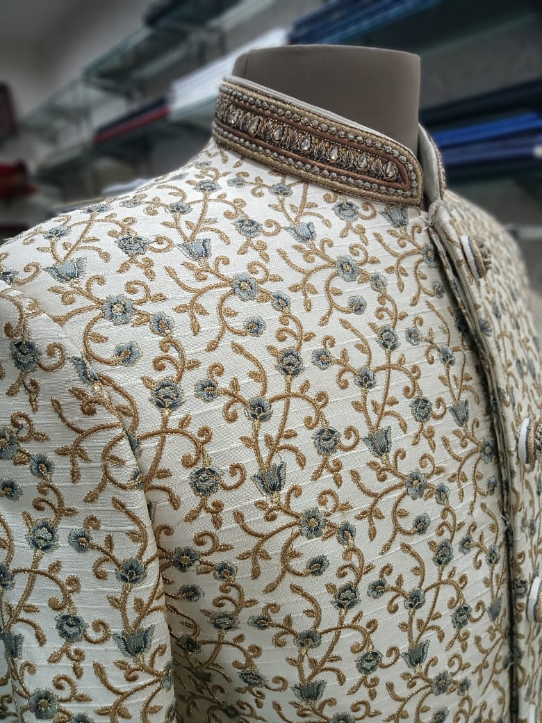 groom embroidery sherwani with computer work - 18201910 - Standard Image - 1