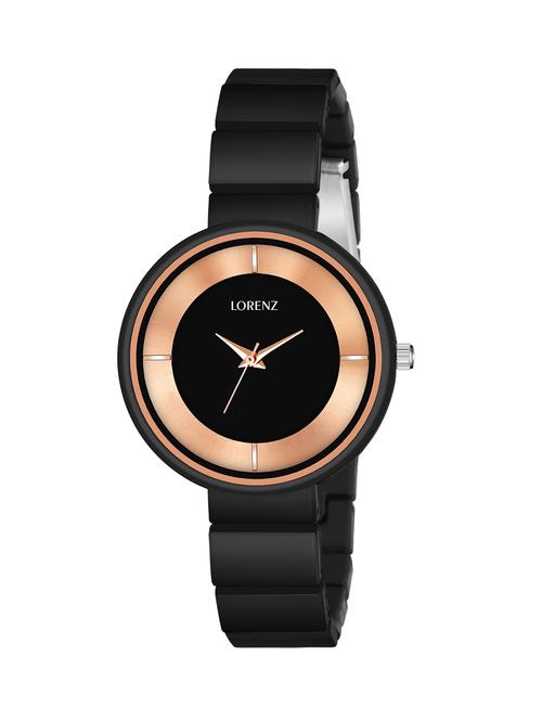 lorenz luxury finish black analogue watch for women & girls | as-102a - 18201972 -  Standard Image - 0