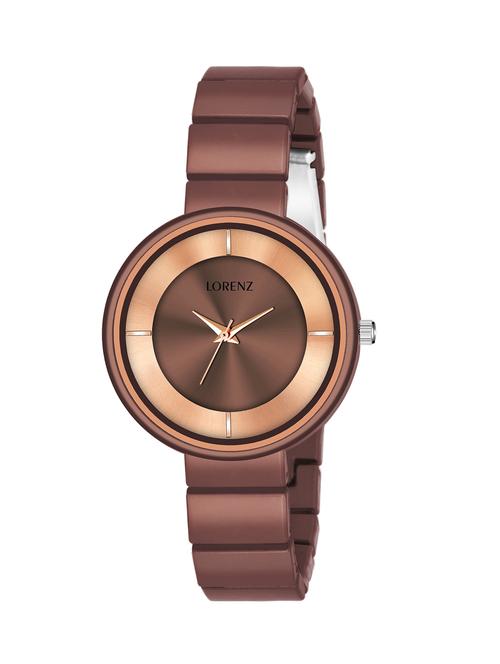 lorenz luxury finish brown analogue watch for women & girls | as-103a - 18201973 -  Standard Image - 0