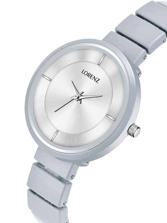 Lorenz Luxury Finish Silver Analogue Watch For Women & Girls | As 105a