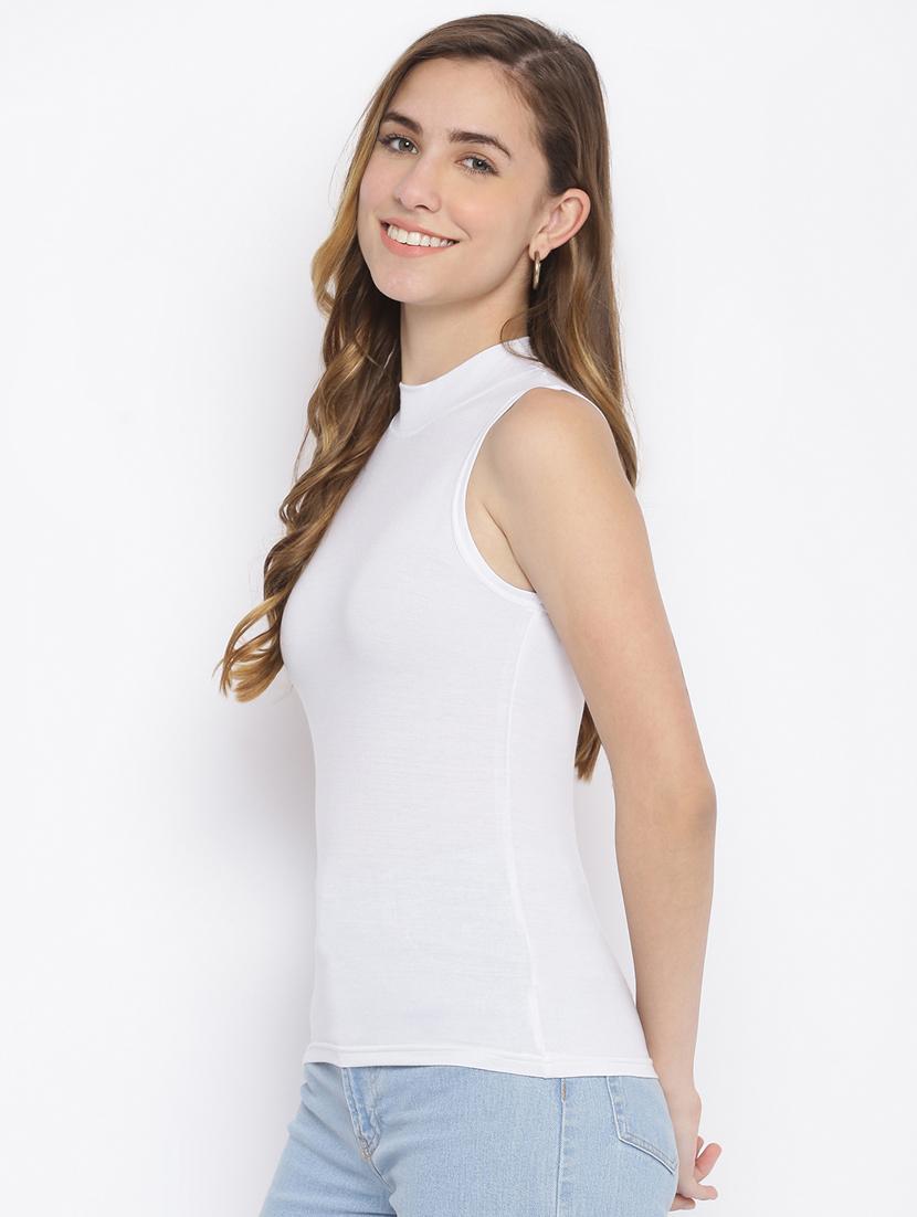 women's plain mock neck t-shirt - 18202904 - Standard Image - 1