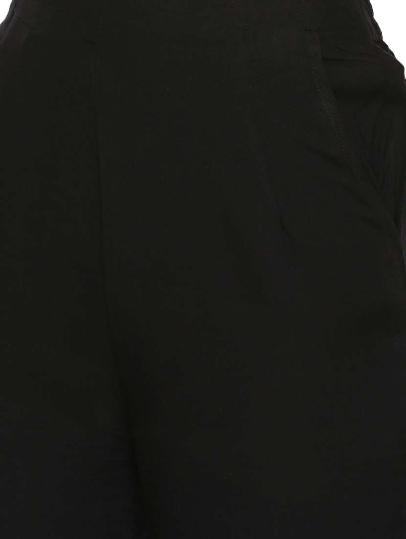 black solid straight palazzo - 18202997 - Standard Image - 4