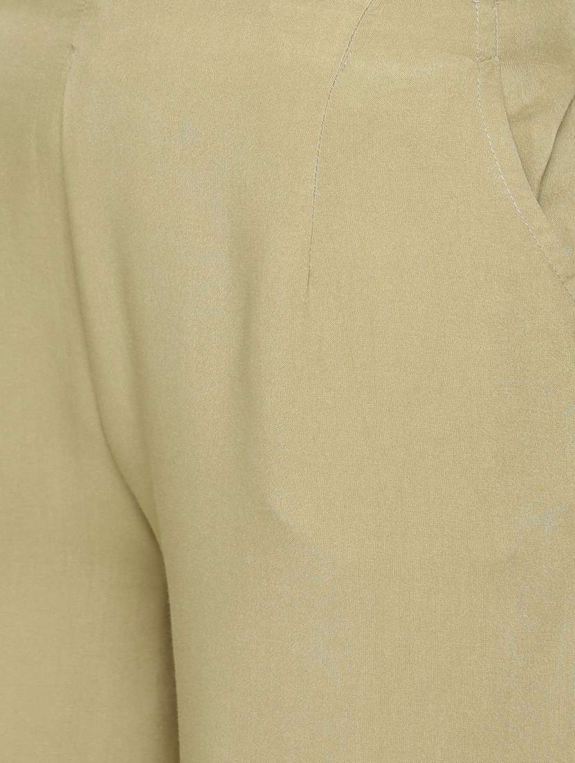 beige solid straight palazzo - 18203001 - Standard Image - 4