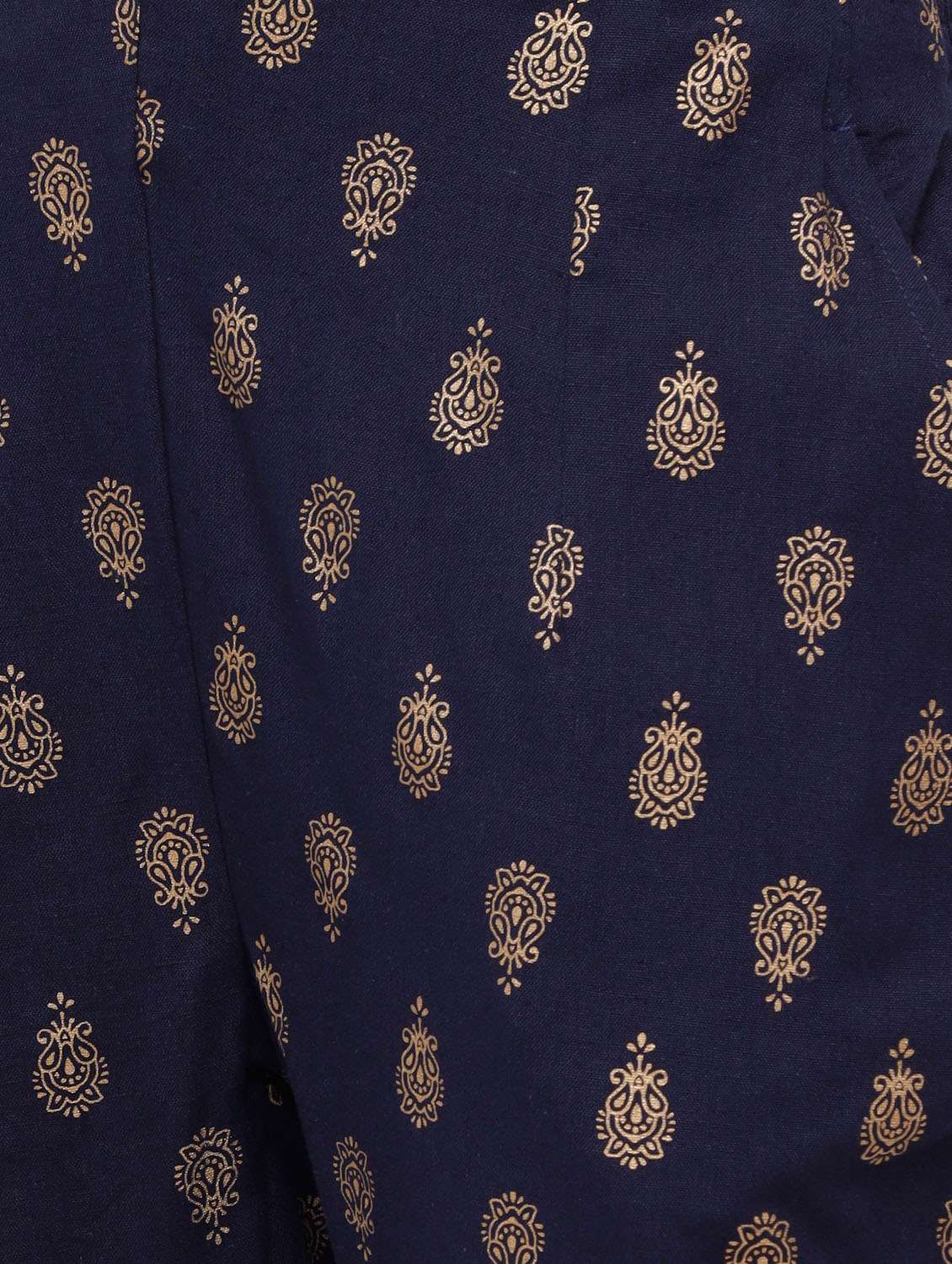 navy blue printed straight trouser - 18203024 -  Standard Image - 4