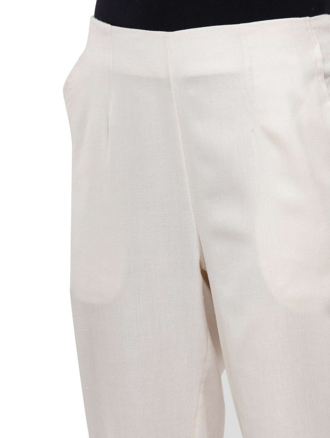 beige solid straight trouser - 18203026 -  Standard Image - 4