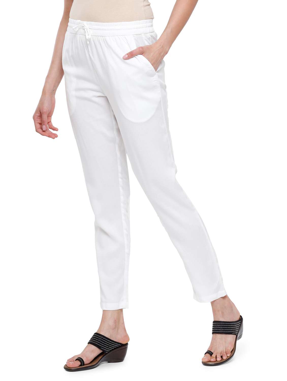 white solid legging - 18203033 -  Standard Image - 1