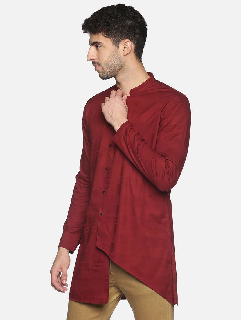 brown solid asymmetric kurta - 18203305 -  Standard Image - 1