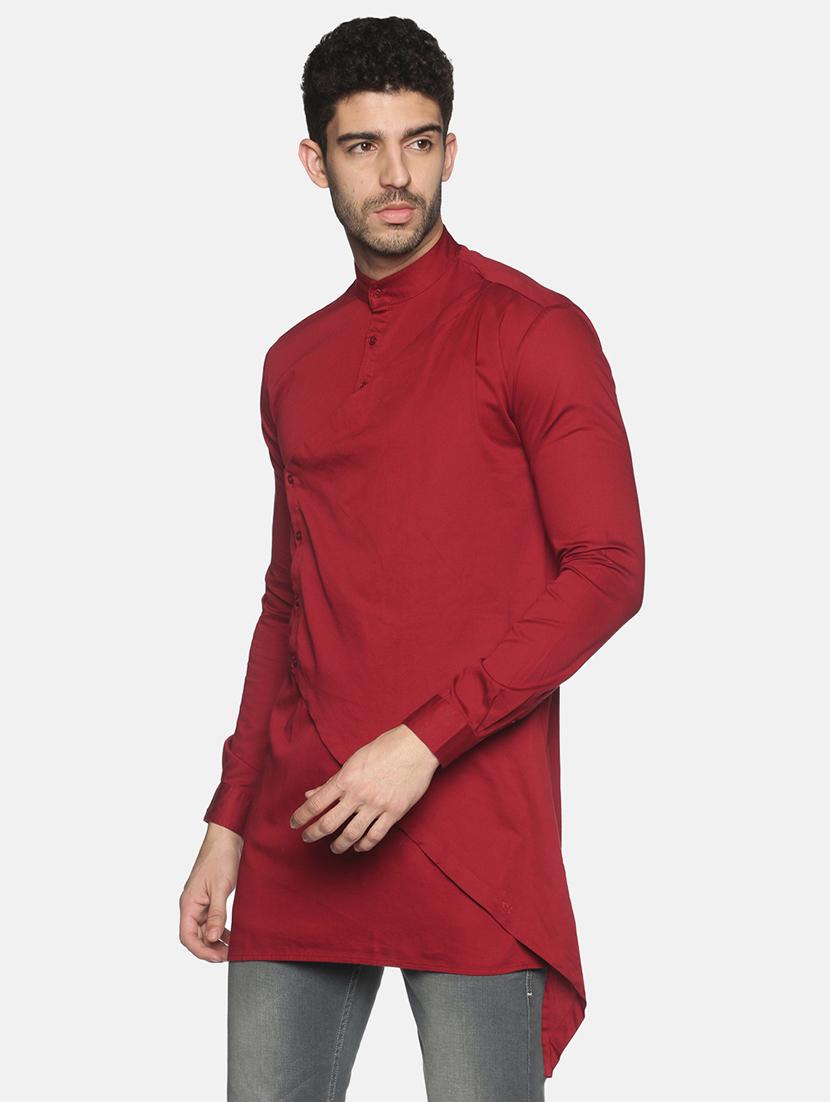 brown solid asymmetric kurta - 18203309 - Standard Image - 1