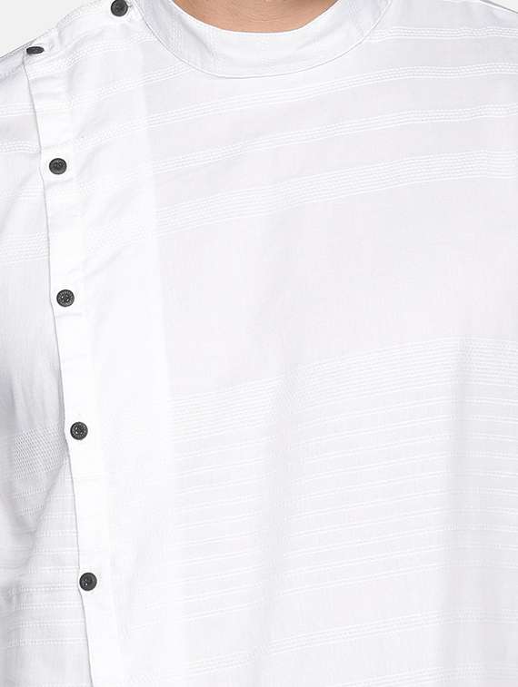 white solid asymmetric kurta - 18203310 - Standard Image - 4