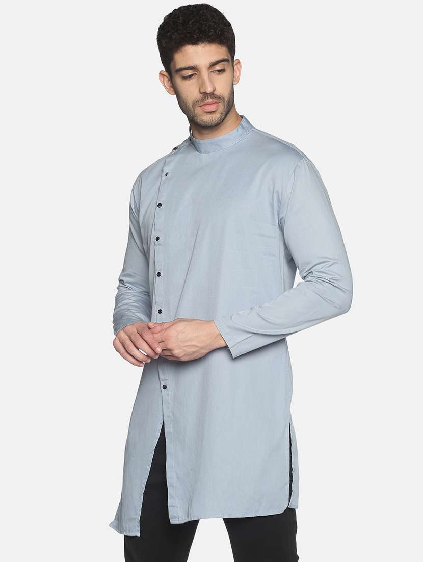 light blue solid medium kurta - 18203316 - Standard Image - 1