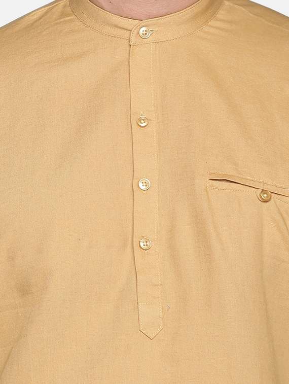 beige solid medium kurta - 18203322 -  Standard Image - 4