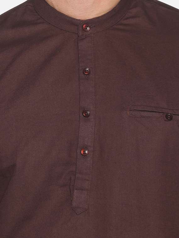 brown solid medium kurta - 18203323 -  Standard Image - 4