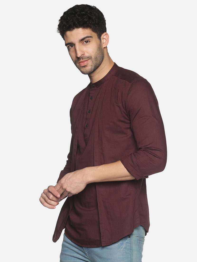 brown solid medium kurta - 18203324 -  Standard Image - 1