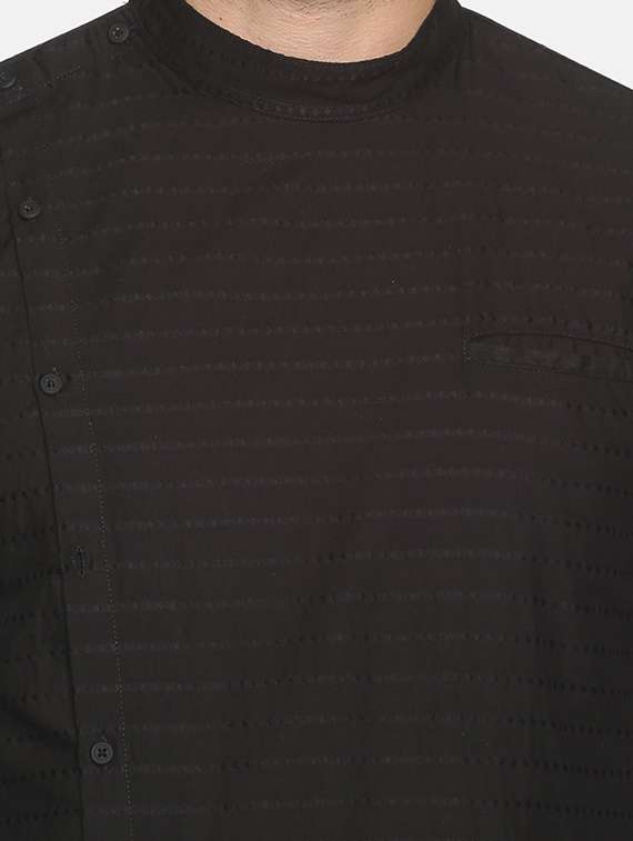 black solid medium kurta - 18203327 -  Standard Image - 4