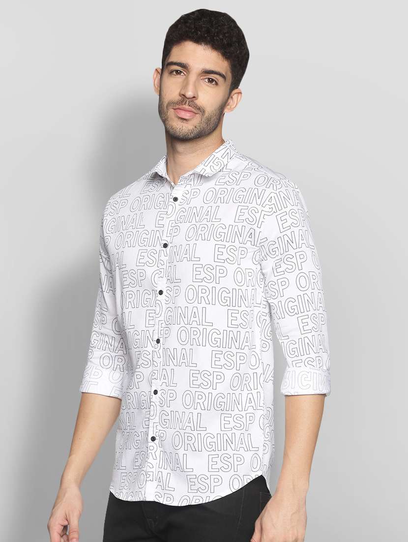 mens typography casual shirt