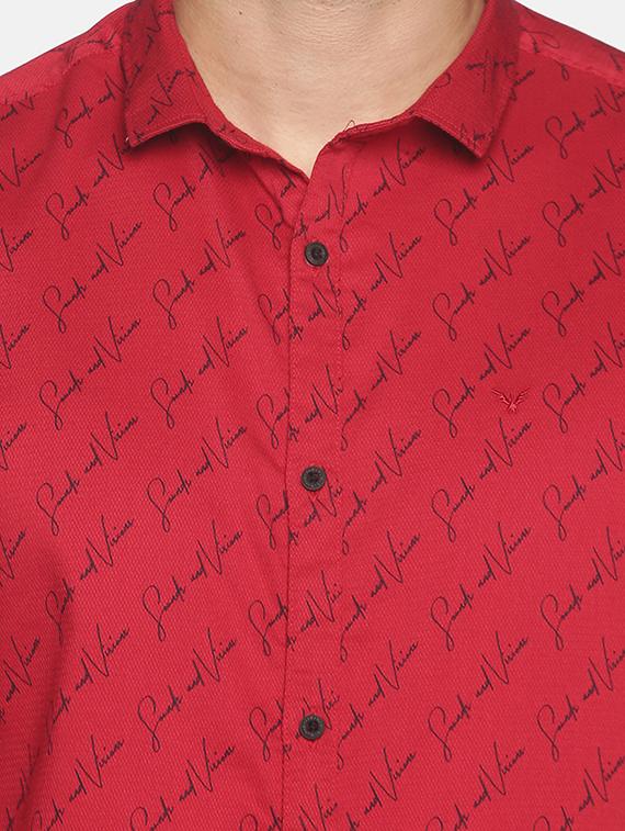 mens typography casual shirt - 18203333 - Standard Image - 4