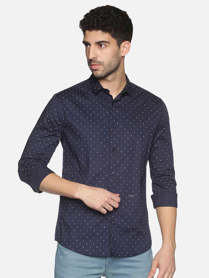 mens polka dots casual shirt