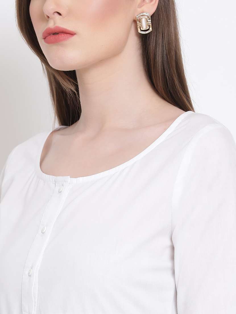 bell sleeved solid a-line dress - 18204223 - Standard Image - 4