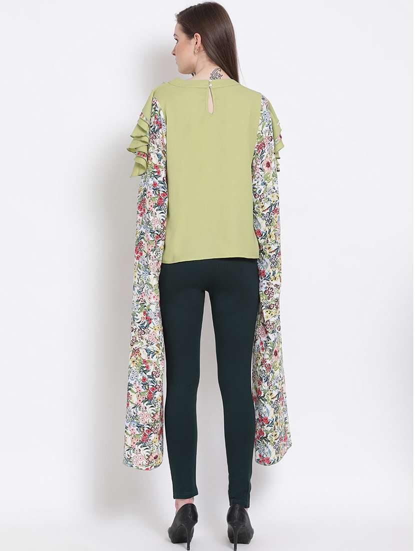 Women's Ruffle Round Neck Top