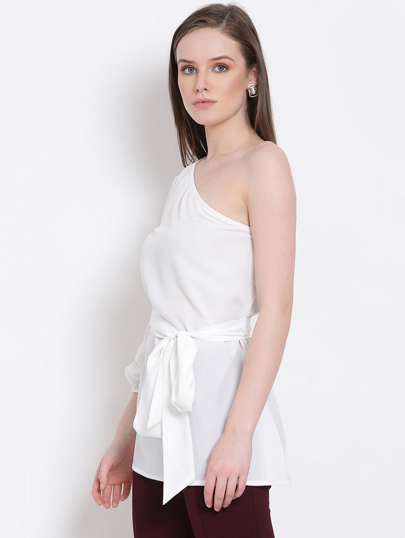 tie front solid top - 18204934 - Standard Image - 1