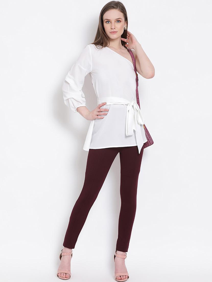 tie front solid top - 18204934 - Standard Image - 4