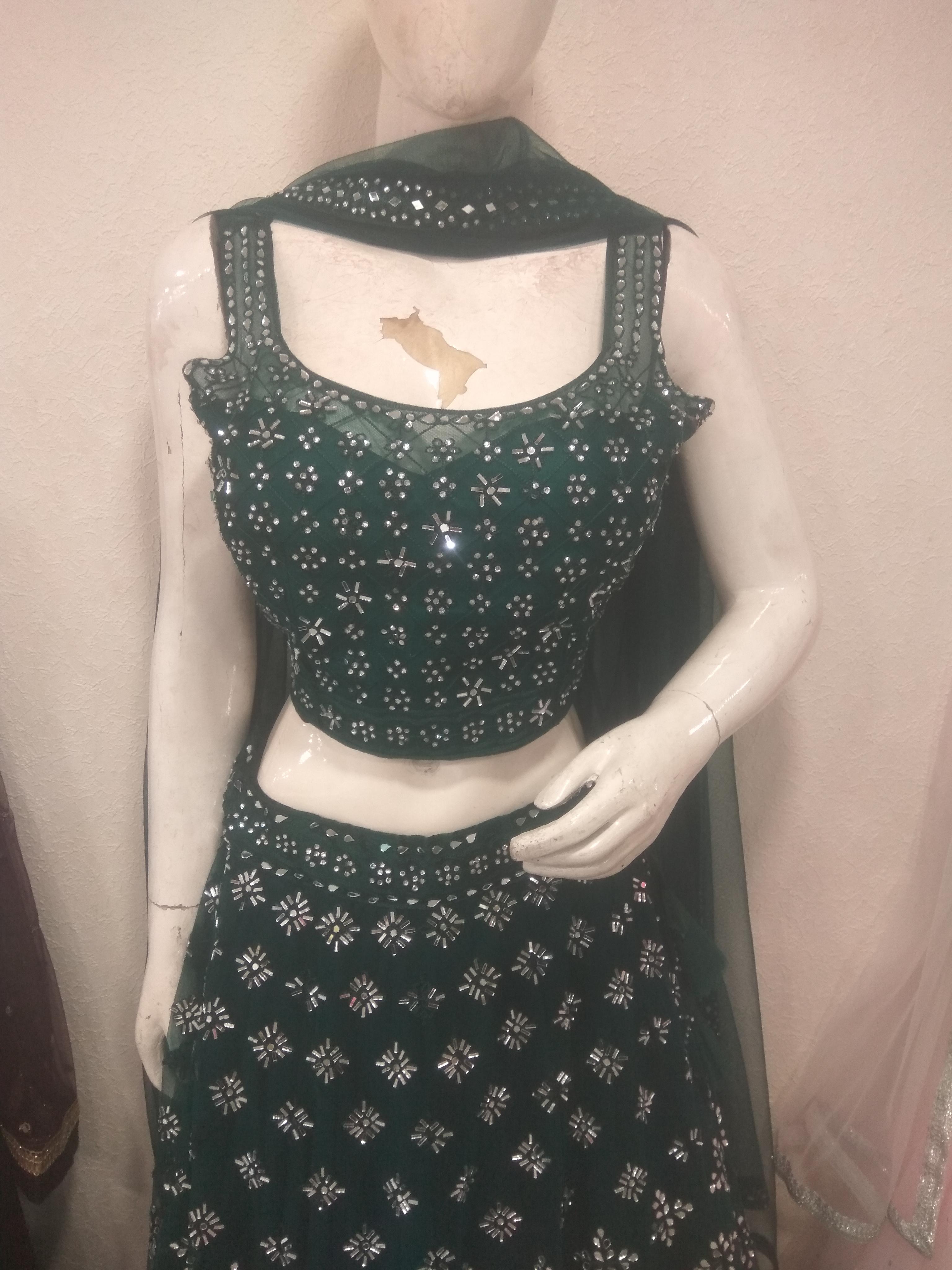 lehnga choli green color - 18205005 - Standard Image - 1