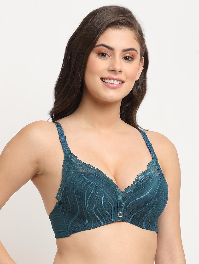 green laced plunge bra - 18205231 - Standard Image - 1