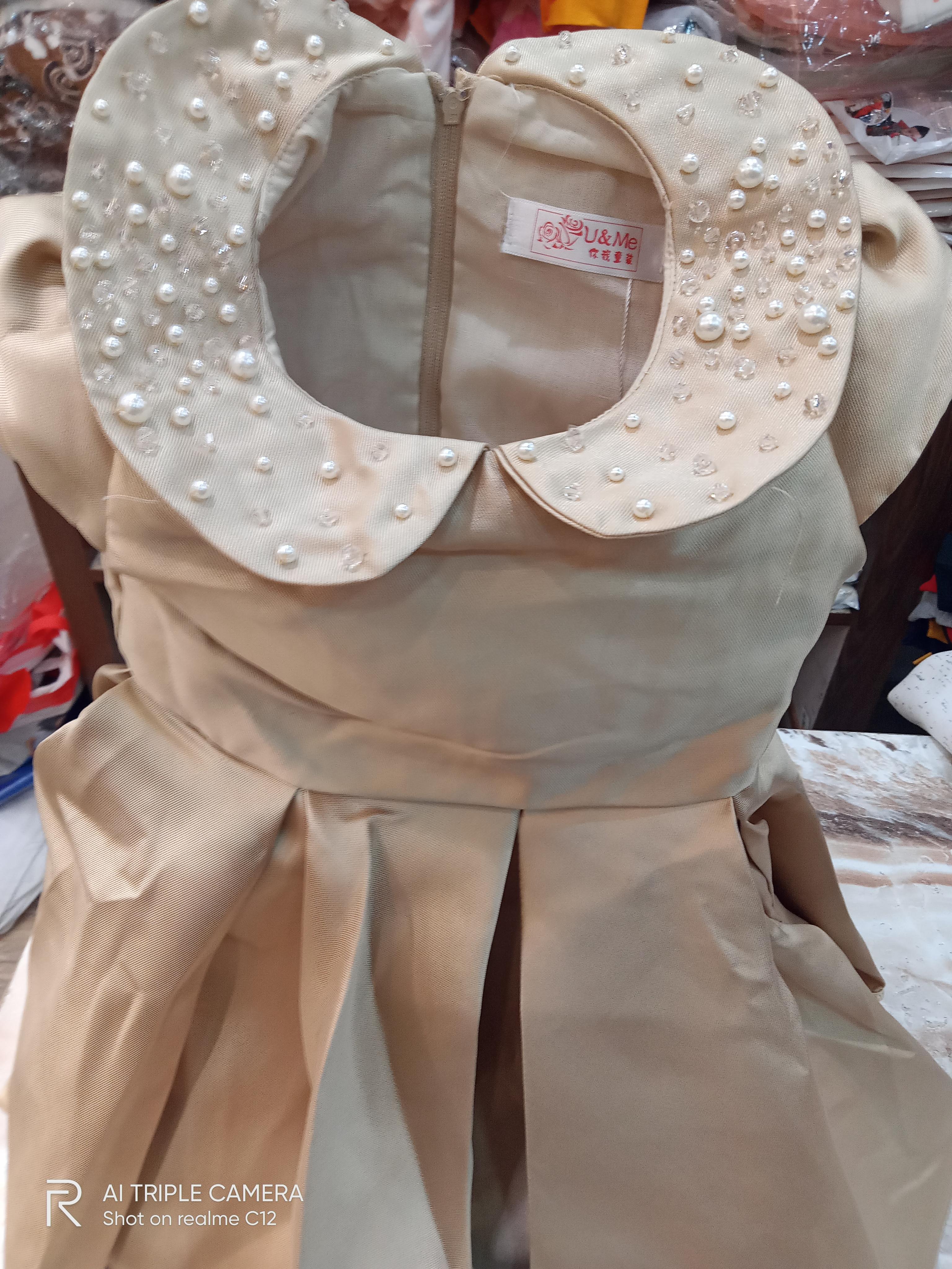 girls collared cap sleeve frock - 18206578 - Standard Image - 1