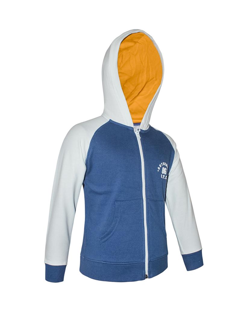 boys blue color block long sleeve hooded sweatshirt - 18206593 - Standard Image - 1