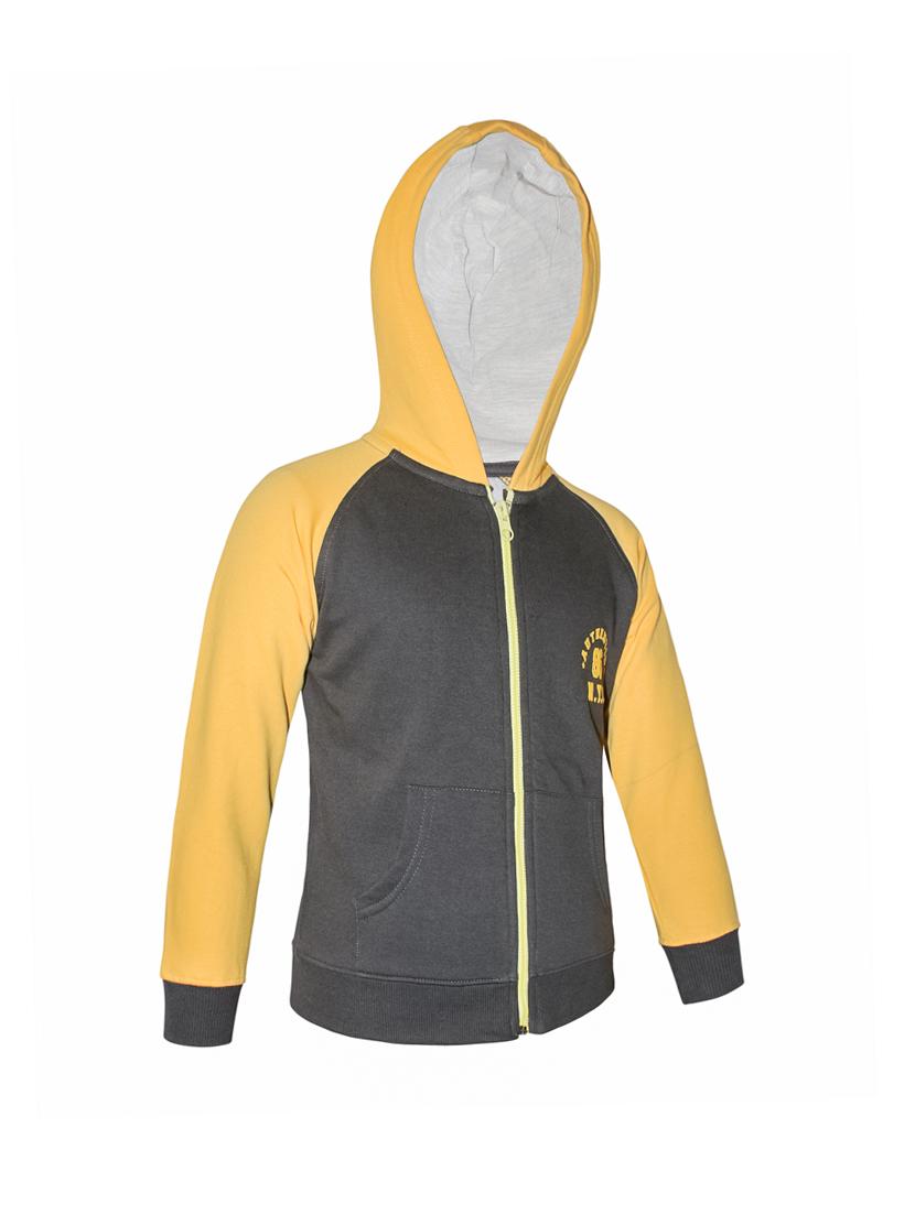 yellow color block hooded sweatshirt - 18206594 - Standard Image - 1