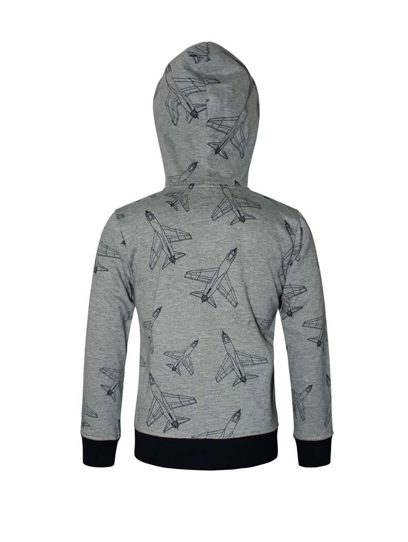 grey printed hooded sweatshirt - 18206597 -  Standard Image - 1