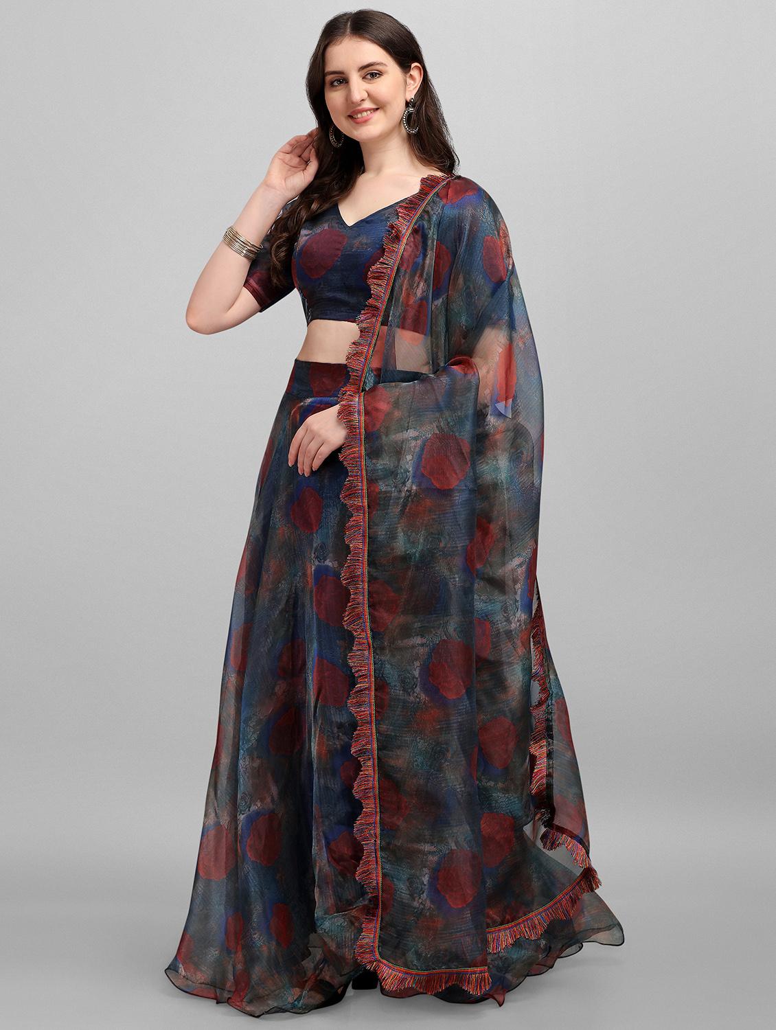 flotal print flared lehenga - 18207682 - Standard Image - 1