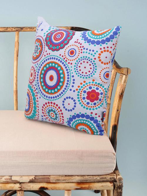 mezposh nomad light yellow & multi color canvas mandala square cushion cover (lxw : 20x20 inch) - 18207923 - Standard Image - 0