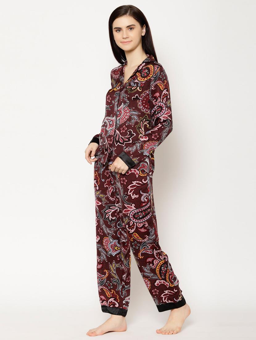 red printed pyjama set nightwear set - 18208933 - Standard Image - 1