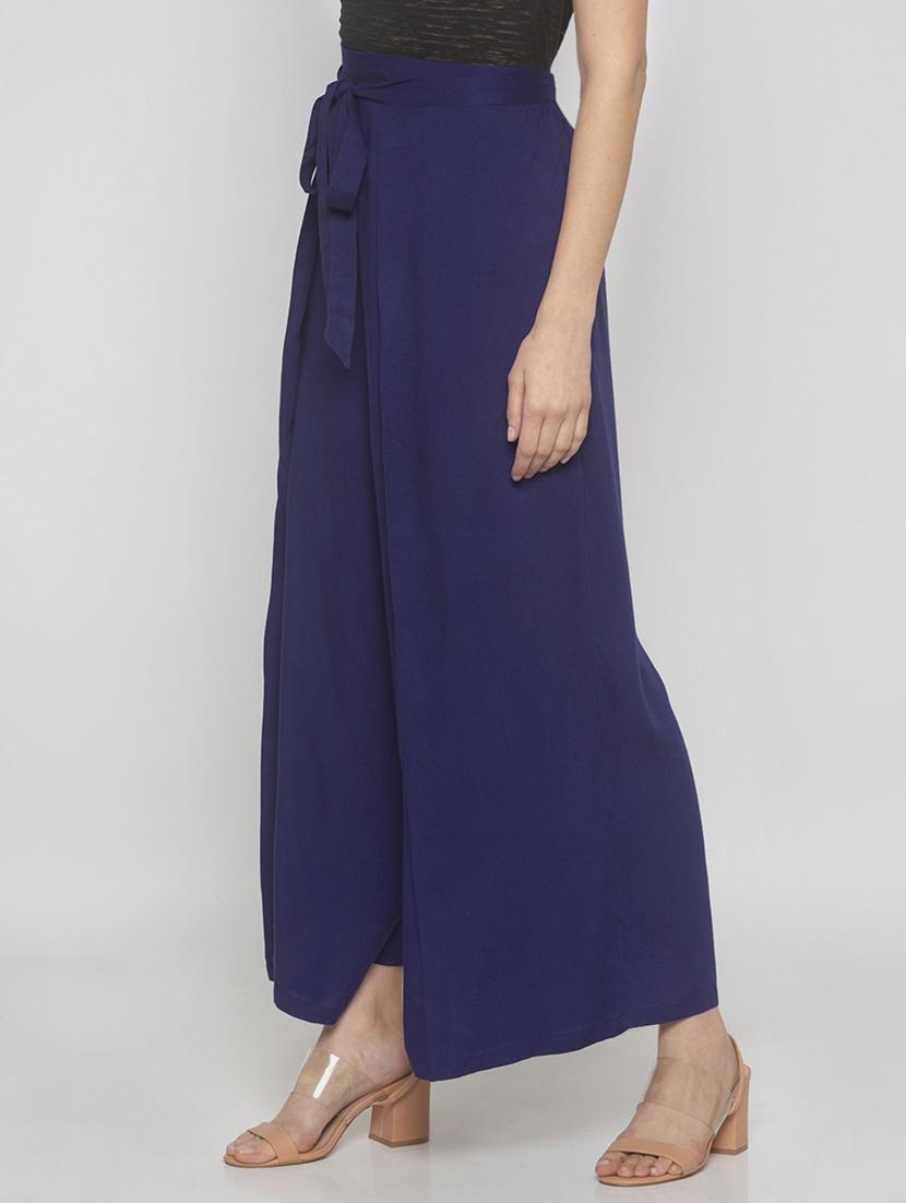 blue solid bottom wear - 18209163 - Standard Image - 1