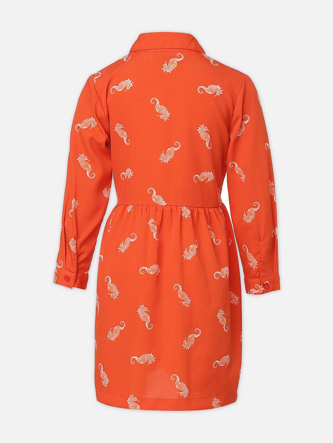 girls collared three quarter sleeves frock - 18209604 -  Standard Image - 1