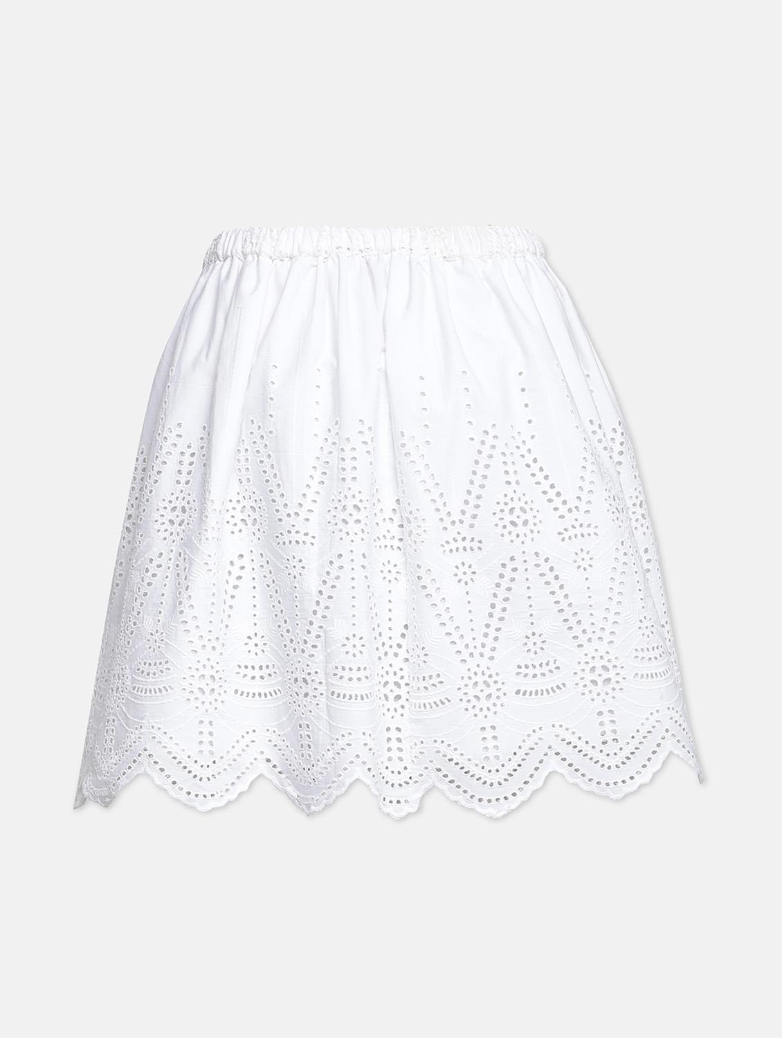 white solid a-line skirt - 18209607 - Standard Image - 1