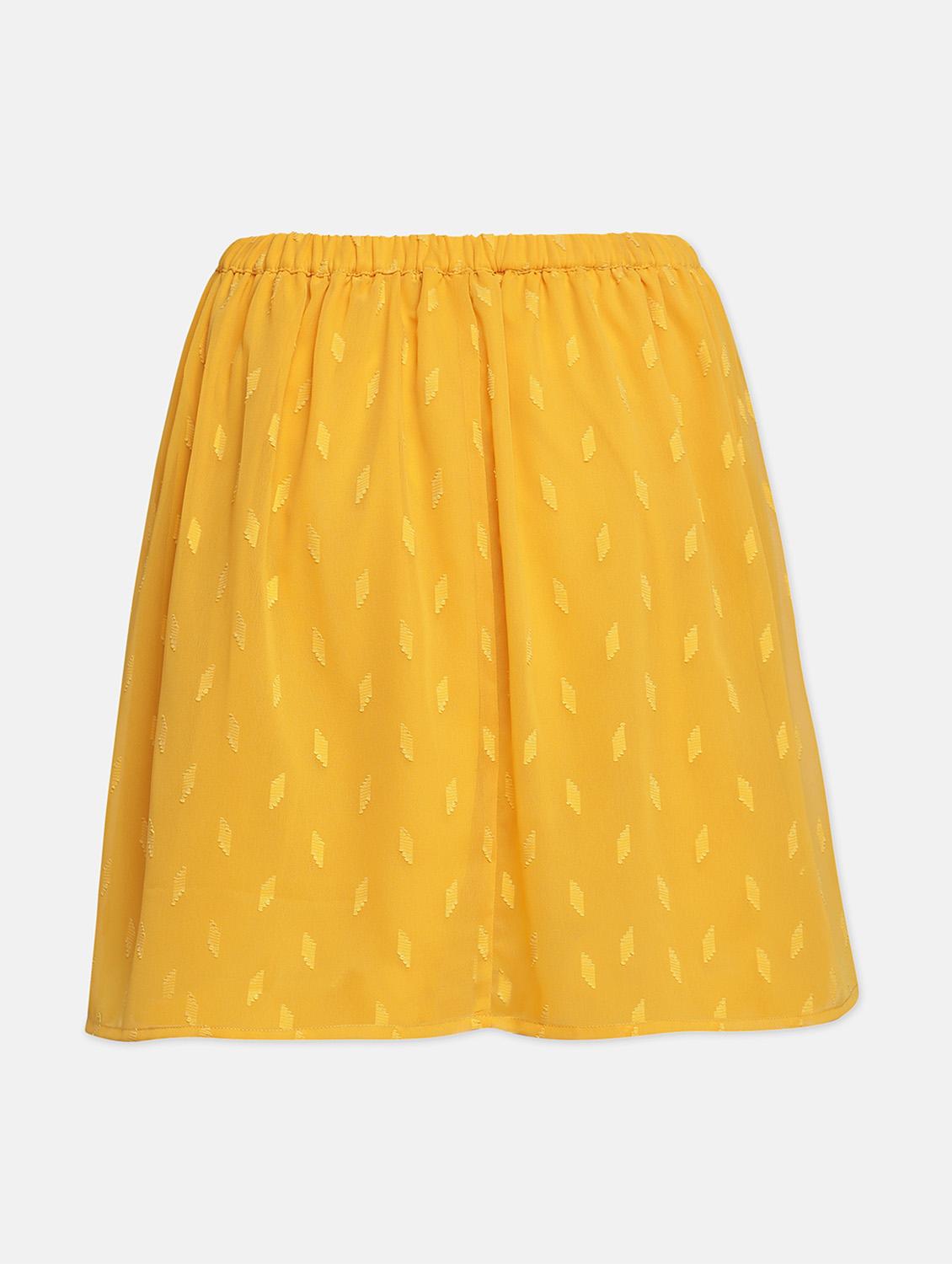 yellow dobby a-line skirt - 18209609 - Standard Image - 1