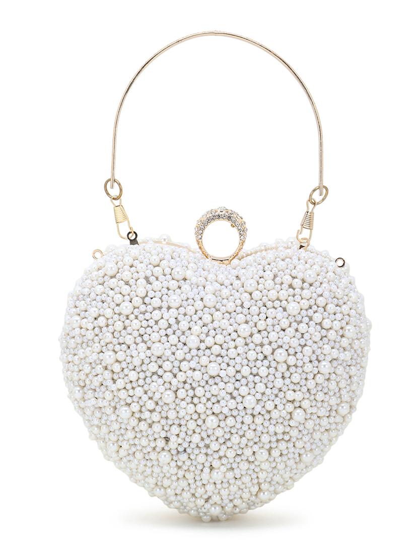 white faux silk box clutch - 18209762 -  Standard Image - 1