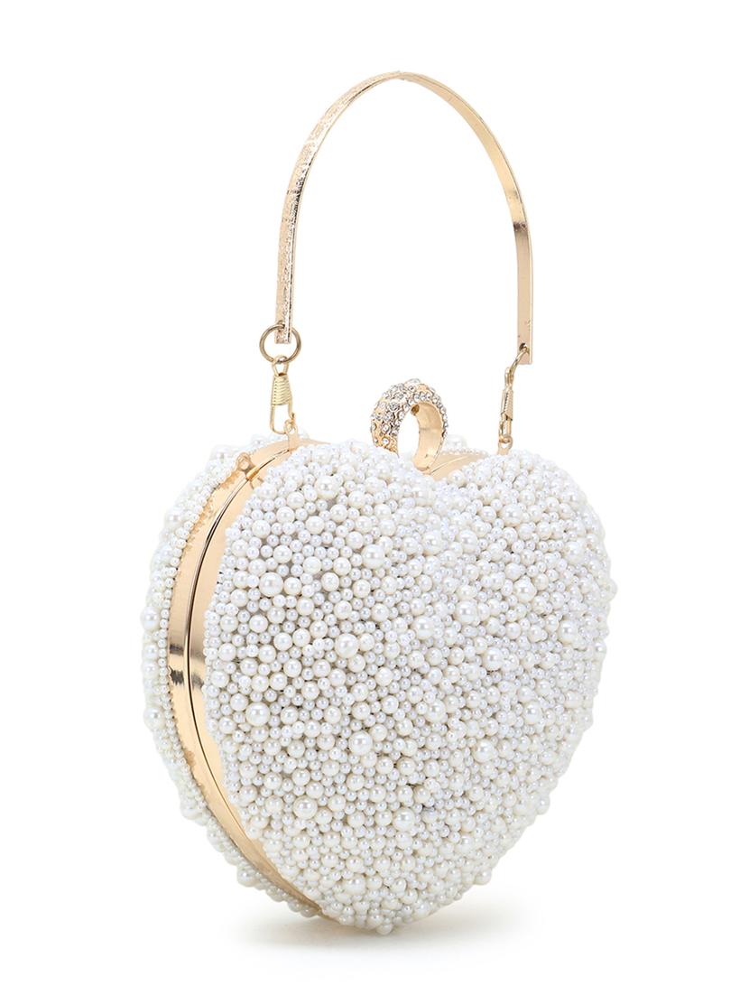 white faux silk box clutch - 18209762 - Standard Image - 4